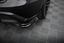 Heck Ansatz Flaps Diffusor passend für Porsche Macan GTS Mk1 Facelift 2 schwarz Hochglanz