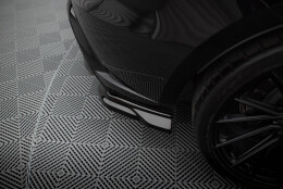 Heck Ansatz Flaps Diffusor passend für Porsche Macan GTS Mk1 Facelift 2 schwarz Hochglanz