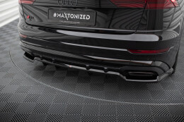 Mittlerer Cup Diffusor Heck Ansatz DTM Look für Audi SQ8 / Q8 S-Line Mk1 Facelift schwarz Hochglanz