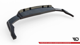 Mittlerer Cup Diffusor Heck Ansatz V.1 passend für Audi SQ8 / Q8 S-Line Mk1 Facelift schwarz Hochglanz