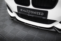 Cup Spoilerlippe Front Ansatz V.5 passend für BMW 1er M-Paket / M140i F20 Facelift schwarz Hochglanz