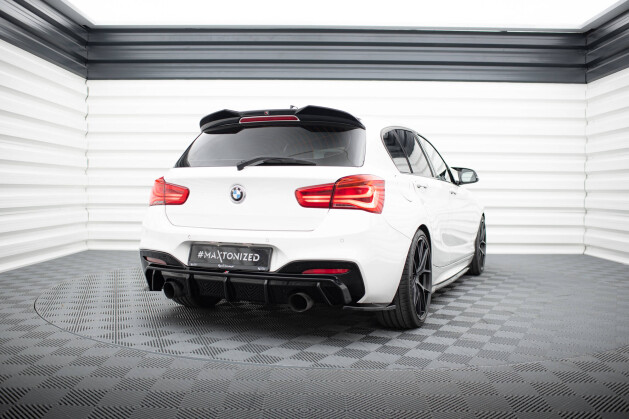 Heck Ansatz Flaps Diffusor V.5 für BMW 1er M-Paket / M140i F20 Facelift  schwarz Hochglanz