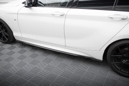 Seitenschweller Ansatz Cup Leisten für V.5 BMW 1er M-Paket / M140i F20 Facelift schwarz Hochglanz