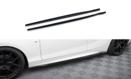 Seitenschweller Ansatz Cup Leisten V.5 passend für BMW 1er M-Paket / M140i F20 Facelift schwarz Hochglanz