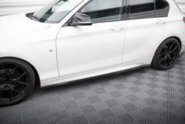 Street+ Seitenschweller Leisten V.5 passend für BMW 1er M-Paket / M140i F20 FL schwarz Hochglanz