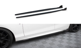 Seitenschweller Ansatz Cup Leisten V.4 + Flaps für BMW 1er M-Paket / M140i F20 Facelift FLAPS MATT