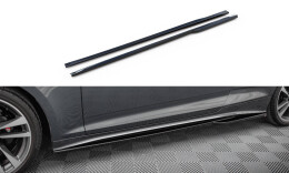 Seitenschweller Ansatz Cup Leisten passend für Audi S5 Coupe / A5 S-Line Coupe F5 Facelift schwarz Hochglanz