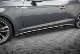 Seitenschweller Ansatz Cup Leisten passend für Audi S5 Coupe / A5 S-Line Coupe F5 Facelift schwarz Hochglanz