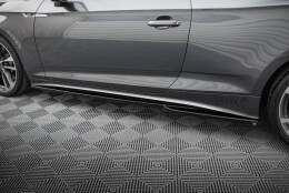 Seitenschweller Ansatz Cup Leisten passend für Audi S5 Coupe / A5 S-Line Coupe F5 Facelift schwarz Hochglanz
