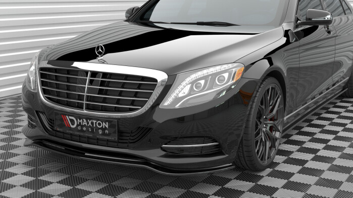 Cup Spoilerlippe Front Ansatz V.1 passend für Mercedes-Benz S W222 schwarz Hochglanz