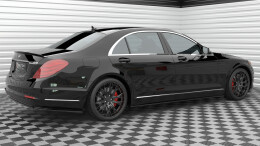Seitenschweller Ansatz Cup Leisten passend für Mercedes-Benz S Klasse Lang W222 schwarz Hochglanz