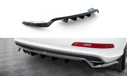 Mittlerer Cup Diffusor Heck Ansatz DTM Look passend für Audi Q3 S-line 8U schwarz Hochglanz