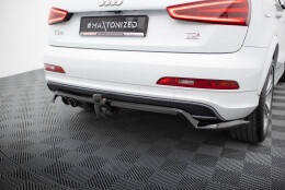 Mittlerer Cup Diffusor Heck Ansatz DTM Look passend für Audi Q3 S-line 8U schwarz Hochglanz