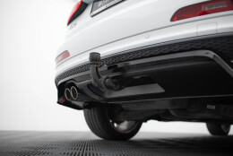 Mittlerer Cup Diffusor Heck Ansatz DTM Look passend für Audi Q3 S-line 8U schwarz Hochglanz
