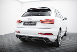 Mittlerer Cup Diffusor Heck Ansatz DTM Look passend für Audi Q3 S-line 8U schwarz Hochglanz