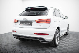 Mittlerer Cup Diffusor Heck Ansatz DTM Look passend für Audi Q3 S-line 8U schwarz Hochglanz