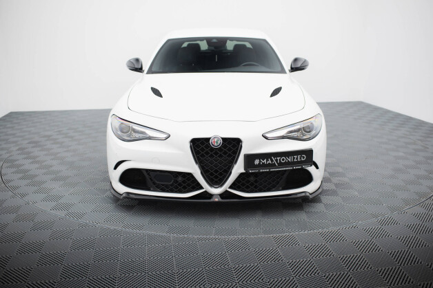 Cup Spoilerlippe Front Ansatz passend für Alfa Romeo Giulia Quadrifoglio schwarz Hochglanz