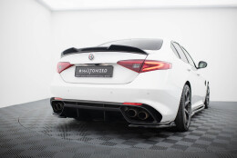 Heck Ansatz Flaps Diffusor passend für Alfa Romeo Giulia Quadrifoglio schwarz Hochglanz