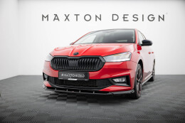 Cup Spoilerlippe Front Ansatz passend für Skoda Fabia Mk4 schwarz Hochglanz