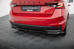Mittlerer Cup Diffusor Heck Ansatz passend für Skoda Fabia Mk4 schwarz Hochglanz