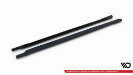 Seitenschweller Ansatz Cup Leisten für Skoda Fabia Mk4 schwarz Hochglanz
