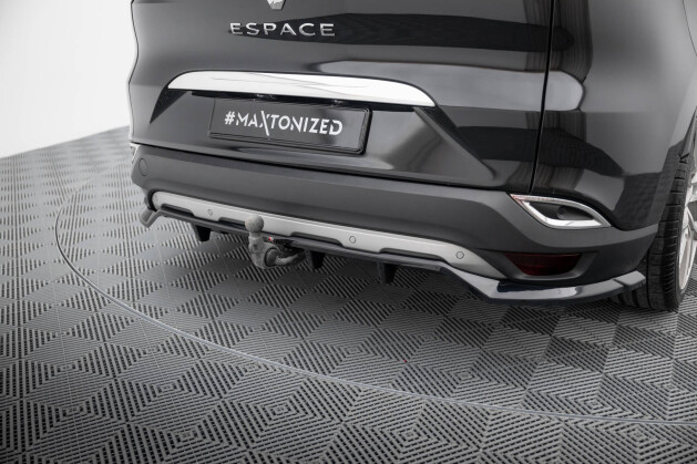 Mittlerer Cup Diffusor Heck Ansatz DTM Look passend für Renault Espace Mk5 Facelift schwarz Hochglanz