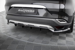 Mittlerer Cup Diffusor Heck Ansatz DTM Look passend für Renault Espace Mk5 Facelift schwarz Hochglanz