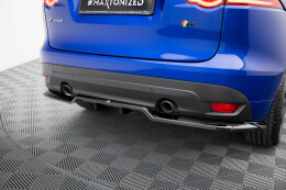 Mittlerer Cup Diffusor Heck Ansatz DTM Look passend für Jaguar F-Pace R-Sport Mk1 schwarz Hochglanz