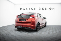 Heck Ansatz Flaps Diffusor passend für Honda Civic Hatchback Mk9 schwarz Hochglanz
