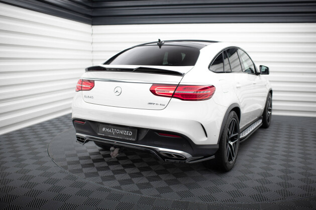 Mittlerer Cup Diffusor Heck Ansatz DTM Look für Mercedes-AMG GLE 43 Coupe C292 schwarz Hochglanz