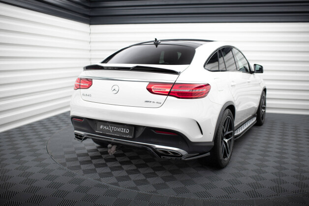Mittlerer Cup Diffusor Heck Ansatz DTM Look passend für Mercedes-AMG GLE 43 Coupe C292 schwarz Hochglanz