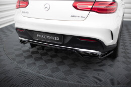 Mittlerer Cup Diffusor Heck Ansatz DTM Look für Mercedes-AMG GLE 43 Coupe C292 schwarz Hochglanz