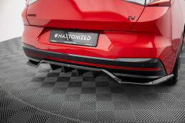 Mittlerer Cup Diffusor Heck Ansatz DTM Look passend für Skoda Enyaq Coupe iV RS schwarz Hochglanz