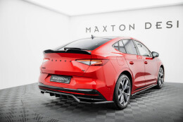 Mittlerer Cup Diffusor Heck Ansatz DTM Look passend für Skoda Enyaq Coupe iV RS schwarz Hochglanz