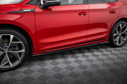 Seitenschweller Ansatz Cup Leisten passend für Skoda Enyaq Coupe iV RS schwarz Hochglanz