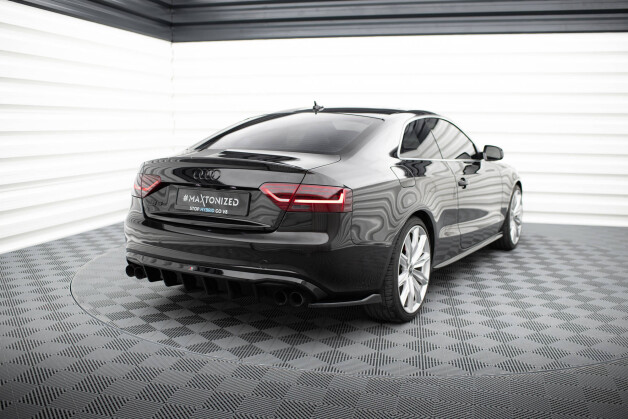 Heck Ansatz Flaps Diffusor V.2 passend für Audi S5 / A5 S-Line Coupe / Cabriolet 8T schwarz Hochglanz