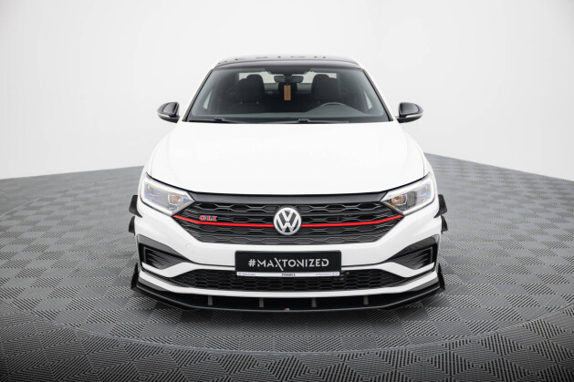 Street Pro Cup Spoilerlippe Front Ansatz passend für VW Jetta GLI Mk7 SCHWARZ+ HOCHGLANZ FLAPS