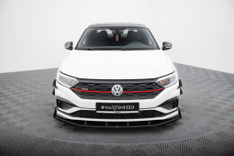 Street Pro Cup Spoilerlippe Front Ansatz passend für VW Jetta GLI Mk7 rot+ Hochglanz Flaps