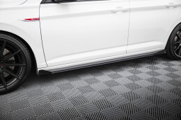 Street Pro Seitenschweller Ansatz Cup Leisten + Flaps für VW Jetta GLI Mk7 schwarz Hochglanz