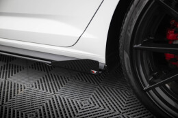 Street Pro Seitenschweller Ansatz Cup Leisten + Flaps für VW Jetta GLI Mk7 schwarz Hochglanz