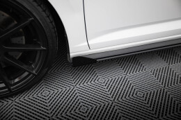 Street Pro Seitenschweller Ansatz Cup Leisten + Flaps für VW Jetta GLI Mk7 schwarz Hochglanz