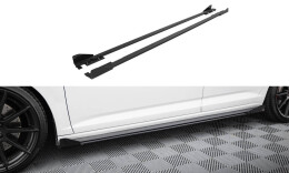 Street Pro Seitenschweller Ansatz Cup Leisten passend für VW Jetta GLI Mk7 SCHWARZ+ HOCHGLANZ FLAPS