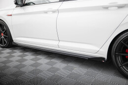 Street Pro Seitenschweller Ansatz Cup Leisten passend für VW Jetta GLI Mk7 SCHWARZ+ HOCHGLANZ FLAPS