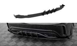 Street Pro Heck Ansatz Diffusor + Flaps für Mercedes-Benz A AMG-Line W176 Facelift SCHWARZ-ROT + Hochglanz Flaps