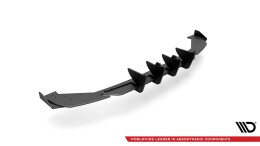 Street Pro Heck Ansatz Diffusor + Flaps passend für Seat Leon FR Hatchback Mk4 schwarz-rot+ Hochglanz Flaps