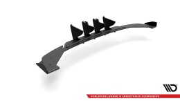 Street Pro Heck Ansatz Diffusor + Flaps passend für Seat Leon FR Hatchback Mk4 schwarz-rot+ Hochglanz Flaps