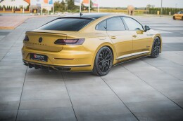 Street Pro Heck Ansatz Diffusor für VW Arteon R-Line schwarz-rot+ Hochglanz Flaps