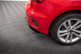 Street Pro Heckschürze Heck Ansatz Diffusor für Audi A3 Sportback 8Y schwarz-rot+ Hochglanz Flaps