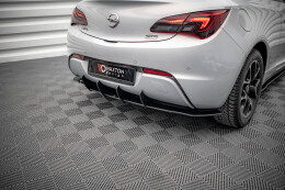 Street Pro Heckschürze Heck Ansatz Diffusor für Opel Astra GTC OPC-Line J schwarz-rot+ Hochglanz Flaps