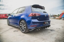 Street Pro Heck Ansatz Flaps Diffusor + Flaps für VW Golf 7 R Facelift schwarz-rot+ Hochglanz Flaps